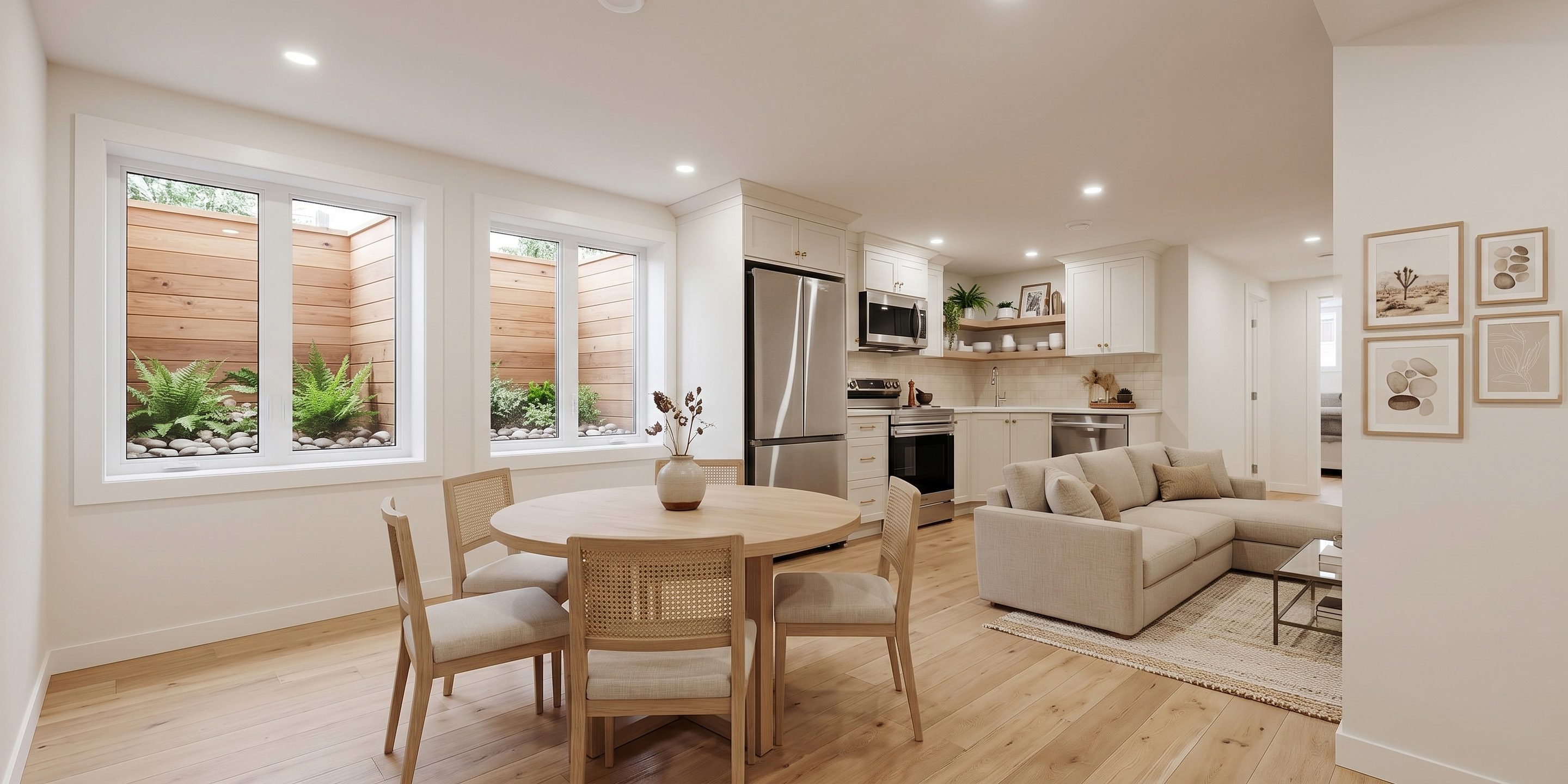 Self-contained basement income suite with kitchen and living area